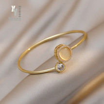 Design Sense Rotatable Opal Bracelets For Women&#39;s 2021 Korean Fashion Jewelry We - £9.94 GBP