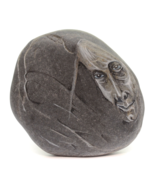 Original Art Hand Painted Stone Rock Singing Water Spirit Face 4&quot; height - $24.72