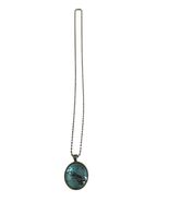 Vintage Hawaii Island Map Pendant Necklace Silver Tone Ball Chain - $16.20