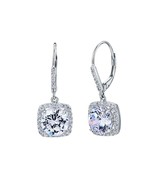 925 Sterling Silver Bridal Wedding Earrings Brilliant Created Diamond - £33.61 GBP