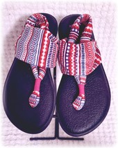 SANUK Pink Aztec Sling Yoga Mat Sandals Flip Flops US 8 EUR 39 Never Worn Out - £12.03 GBP