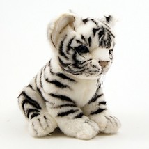 Tiger Cub White 6.5&quot; by Hansa True to Life Look Soft Plush Animal Learning Toys - £22.77 GBP