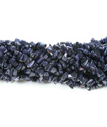 Blue Goldstone Chip Beads 34&quot; - 36&quot; Endless Strand or Necklace (1) Mediu... - $2.97