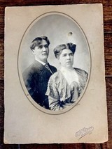 Antique Vtg Cabinet Photo Young Couple Family Portrait F.L. Reeve Milbank SD - £15.81 GBP