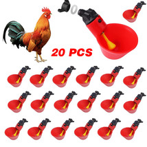 20 Pcs Poultry Water Drinking Cups Chicken Hen Plastic Automatic Drinker Quail - £18.98 GBP