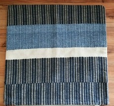 Pottery Barn BLUE STRIPES Wool Cotton Pillow Cover NWOT  #P187 - $49.00