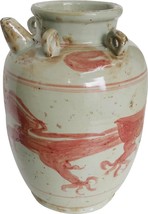 Pot Dragon Coral Red Pink Ceramic Handmade Hand-Crafted - £297.41 GBP
