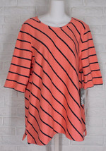 HABITAT French Terry Stripe Bias Pullover Sweater Melon Navy NWT Medium ... - $52.49