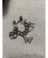 Guess Silver Metal Clear +Blue Stones Enamel Multi Charm Bracelet - €9,28 EUR