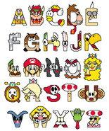 SUPER MARIO Alphabetical ABC to Z Cross Stitch Pattern Patterns - £5.46 GBP