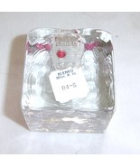 Blenko Glass Ice Cube Block Taper 2&quot; Candle Holders Solid Clear  - £10.21 GBP