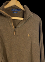 Polo Ralph Lauren Men 1/4 Zip Pullover Sweater Estate Rib Heather Brown ... - $55.74