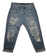 Hollister Boyfriend Jeans Womens 7/28 Distressed Button Fly Blue Medium ... - £19.42 GBP