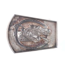 Vintage Sterling silver Racehorse Horse racing belt buckle - £177.83 GBP