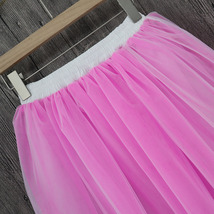 White Pink Tutu Tulle Skirt Outfit Custom Plus Size Ballerina Skirt image 3
