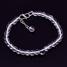Natural Crystal Gemstone Round Smooth Beads Bracelet 6 mm 6&quot; UB-7223 - £7.94 GBP
