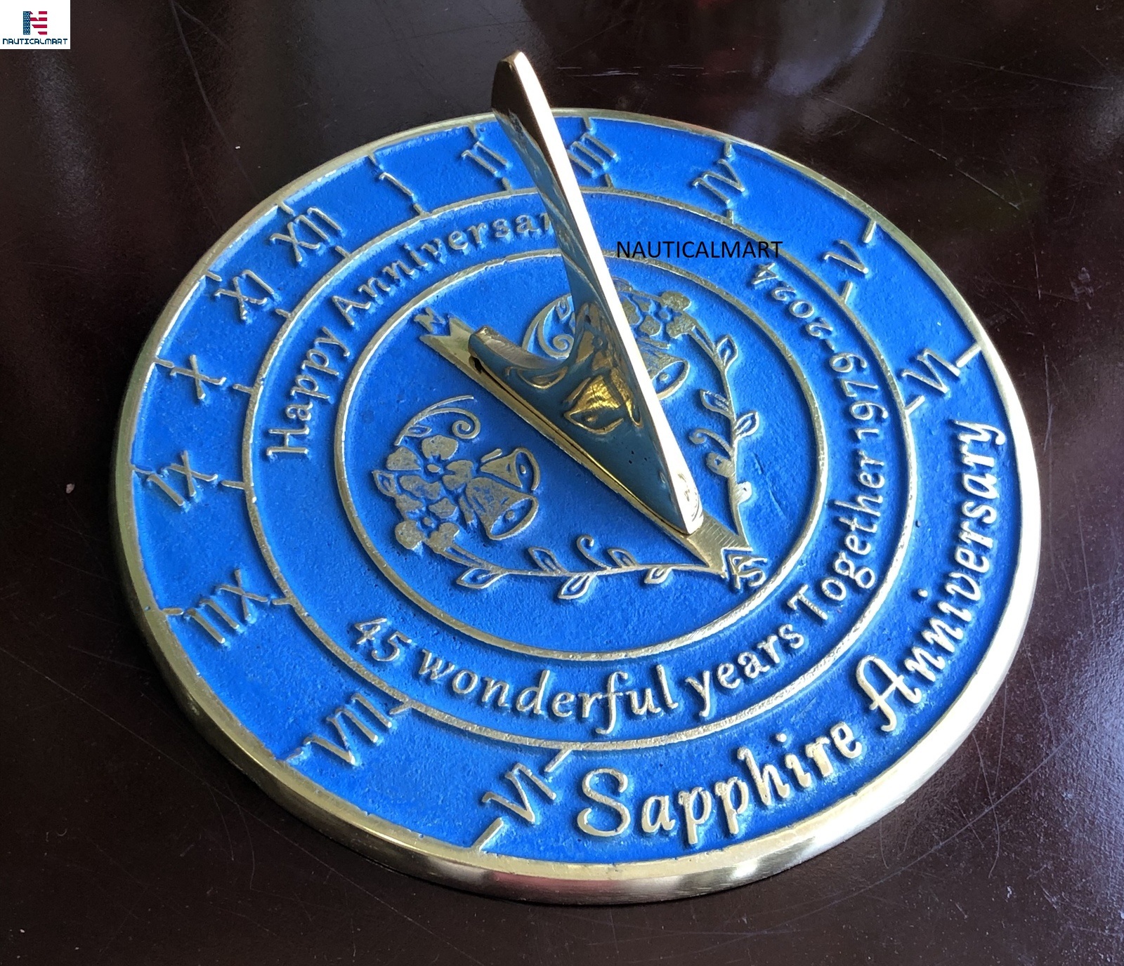 NauticalMart 45 Wonderful Years Together Sapphire Wedding Anniversary Sundial Gi Item image 4