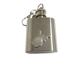 West Virginia State Map Shape and Flag Design 1 Oz. Stainless Steel Key Chain Fl - $29.99