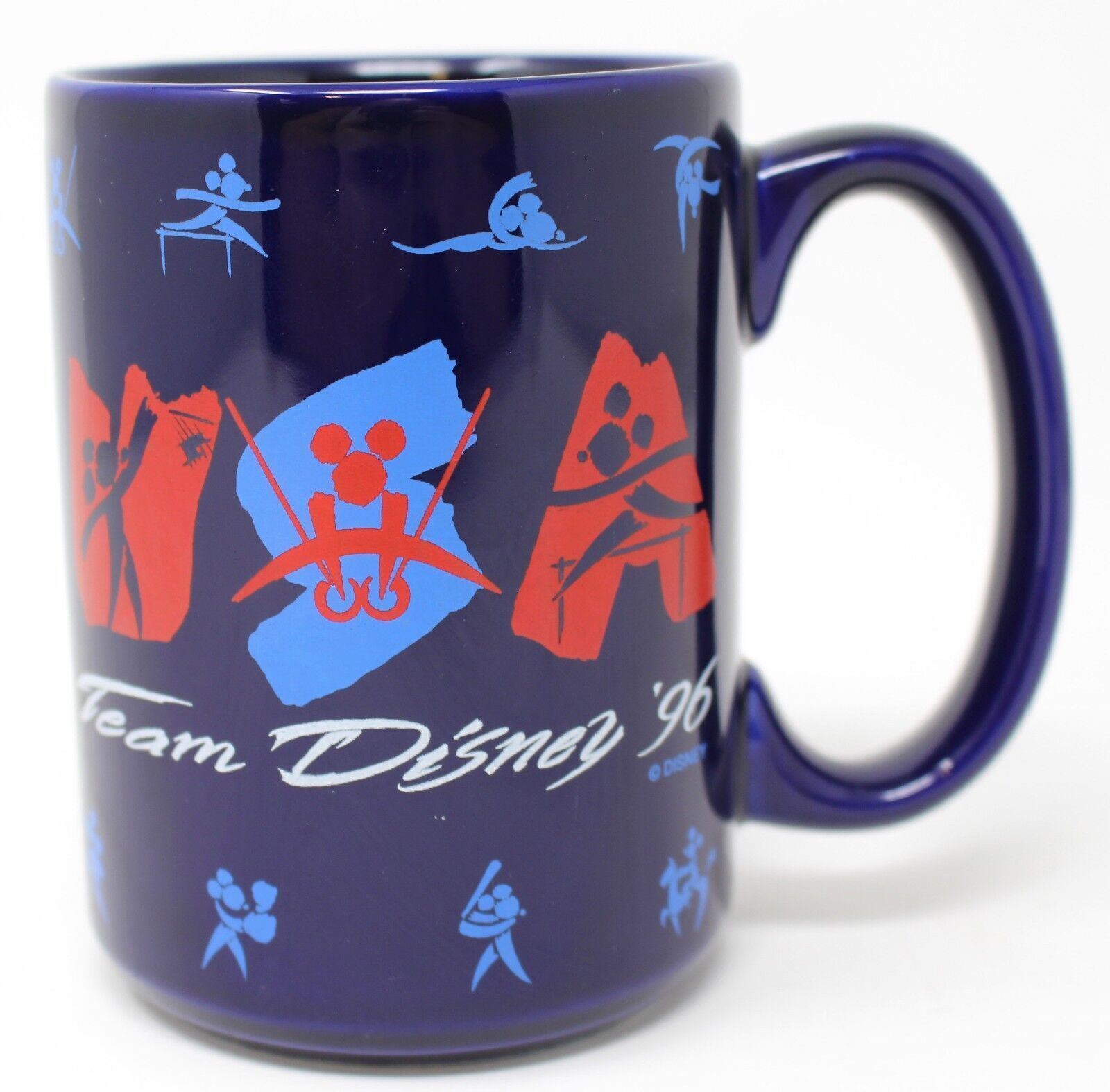 Primary image for Team Disney USA '96 Coffee Mug Cup 1996 Olympics Mickey Mouse Blue