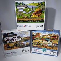 Lot of 3 Buffalo Games Charles Wysocki Americana 300 Large Pc Puzzles Co... - £14.99 GBP