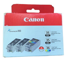 Canon USA Pack of 3 Ink for Ink Jet 2 Black 1 Color #35 #36 - $29.69