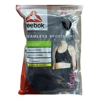 Reebok Women&#39;s Sports Bra, 2-Pack Workout Sweat Wicking Stretchy Size Large - £10.46 GBP