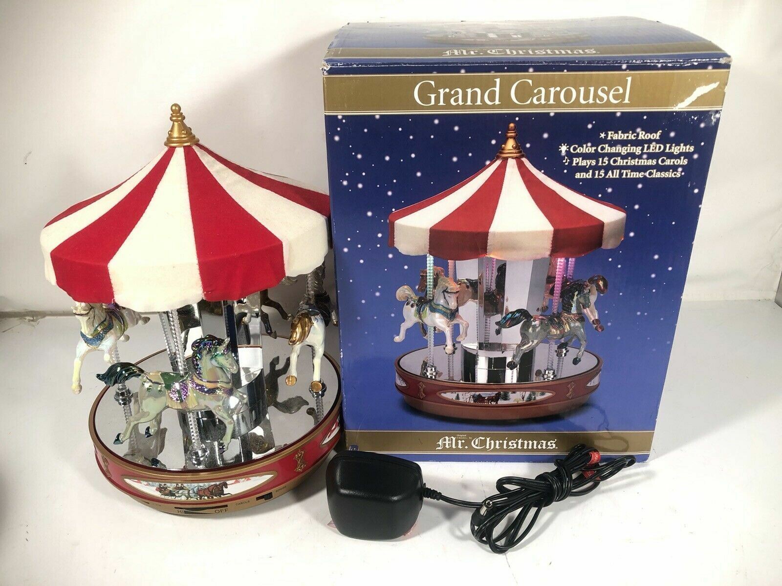 Mr Christmas Grand Carousel 15 Carols 15 Classics Animated Musical Display-
s... - $71.84