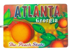 Atlanta Georgia The Peach State Double Sided 3D Key Chain - £5.58 GBP