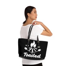 Custom PU Leather Shoulder Bag with Campfire &quot;Let&#39;s Get Toasted&quot; Print - £46.93 GBP