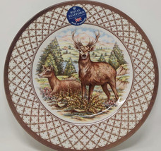 Royal Stafford England Stag Deer Thanksgiving 4 Dinner Plates New - £75.70 GBP