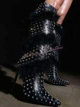 Crystal Wrapped Knee High Boots - £185.45 GBP