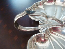 Crescent Silver Plate, Candy or Nut Dish 3 divisions Leaf Tray Handled  ... - £42.23 GBP