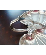 Crescent Silver Plate, Candy or Nut Dish 3 divisions Leaf Tray Handled  ... - £42.83 GBP