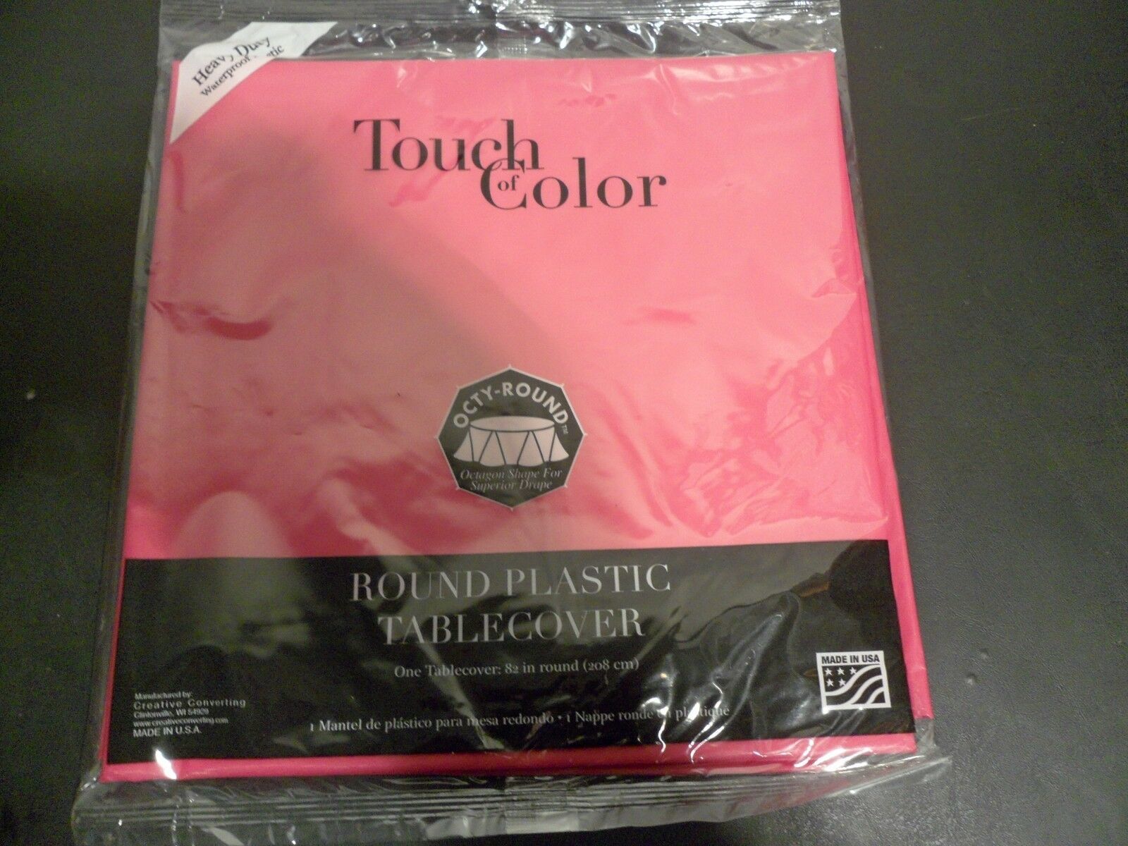 82&quot; round Hot Magenta Pink Wedding Birthday Party Tableware Plastic Tabl... - $1.97