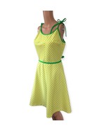 70s Vintage Yellow Chevron Striped Dress Summer S - €37,08 EUR
