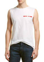 HELMUT LANG Mens Tank Top Raw Edge Muscle T Printed White Size XXS H10UM514 - £30.56 GBP