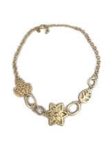 Vintage Collectible Lia Sophia Gold Tone Chained Necklace With Leaf - £12.30 GBP
