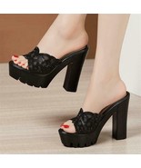Zapatillas De Plataforma Para Mujer Tacones Altos Zapatos Boda Toboganes... - £52.68 GBP