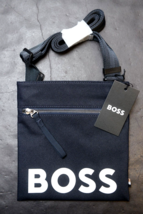 HUGO BOSS Pixel Logo Reciclado Material Azul Marino Sobre Sling Bolso Ba... - £39.41 GBP