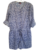 Vince Camuto Shorts Romper Size M Blue White Jumpsuit Tab Sleeve Tie Waist $128 - £17.57 GBP