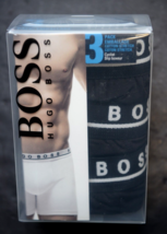 HUGO BOSS Hommes 3-Pack Noir Coton Extensible sous-Vêtement Short Boxer ... - £19.76 GBP