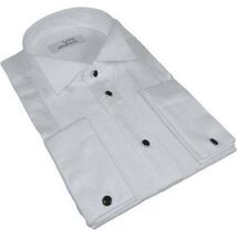 Mens CEREMONIA Tuxedo Formal Shirt 100% Cotton Turkey Slim Fit #stn 13 ATD White image 3