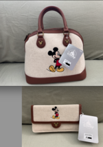 Disney Parks Mickey Mouse Purse Handbag with Shoulder Strap and Matching Wallet