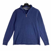 Men&#39;s M Club Room Blue Sweater 1/4 Zip Pullover Cotton Comfortable Fashion - £19.46 GBP