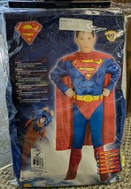 Rubies Superman Kids Halloween Costume Sz Large 12-14 Sculpted Chest Cape 8-10y - $19.34