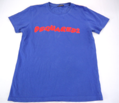 Dsquared2 Homme Bleu T-Shirt Lettres Taille M Spellout Contraste Chemise - $28.44