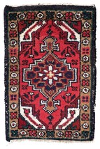 Handmade vintage Persian Hamadan mat 1.3&#39; x 1.9&#39; (40cm x 60cm) 1970s - 1... - $191.43 CAD