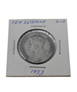New Zealand 1933 George V One 1 Florin Silver Coin - $22.53