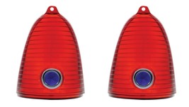 1955 Chevy Belair Tri Five Blue Dot Tail Light Lamp Lenses Left Right Ha... - $35.76