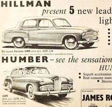 1954 James Ross Hillman Humber Dealership Advertisement Automobilia E89H - $14.99